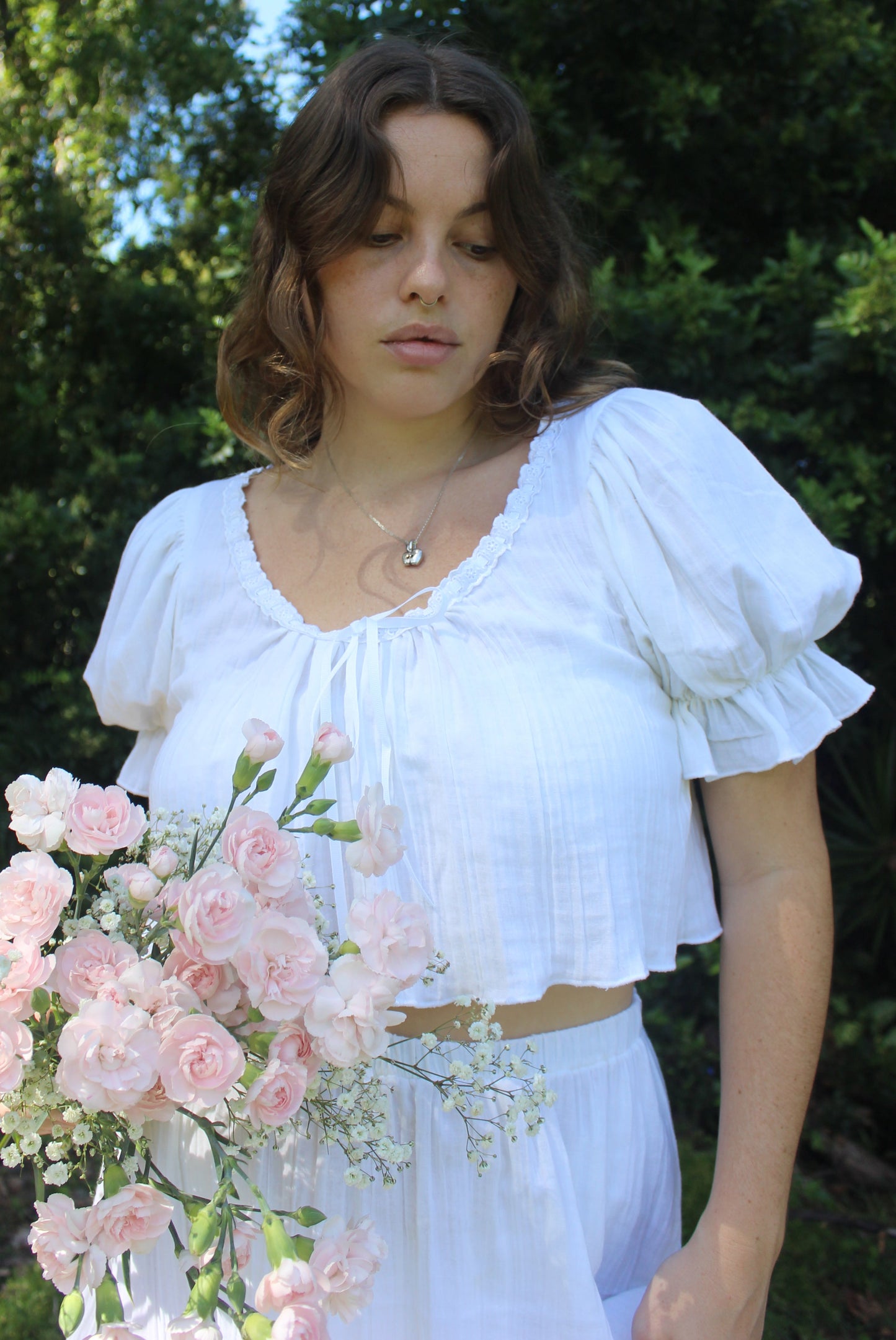 The Poppy Blouse - Glossy white