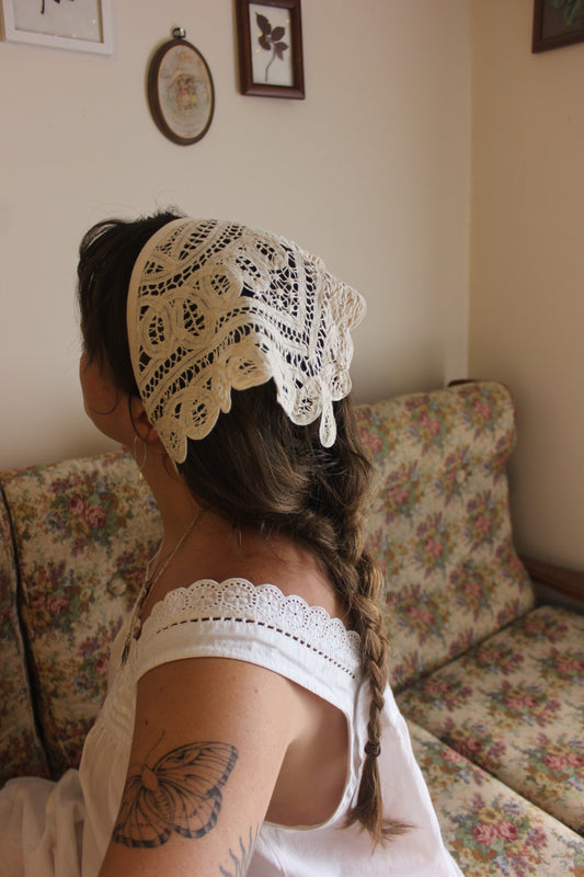 Bandana - Cream lace